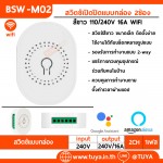 BSW-M02 สวิตซ์เปิดปิดแบบกล่อง 2ช่อง WIFI 100-240V 16A