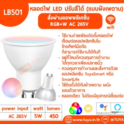 LB501 หลอดไฟ LED ปรับสีได้ (แบบฝังเพดาน)