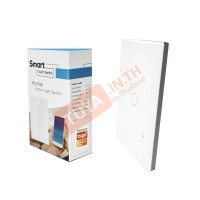SWUS-U1 สวิตช์เปิดปิดไฟแบบทัชสีขาวหน้าปัดกระจก LN/No-N 220V แบบ1ปุ่มกด (US) แนวยาว