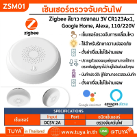 ZSM01 เซ็นเซอร์ตรวจจับควันไฟ Zigbee สีขาว ทรงกลม 3V CR123Ax1