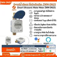 ZWM-DN25 มิเตอร์น้ำอัลตราโซนิกอัจฉริยะ กันน้ำ IP68 พร้อมหน้าจอ LCD แสดงผลดิจิทัล วัดปริมาณน้ำ อัตราการไหล และปริมาณการใช้น้ำ