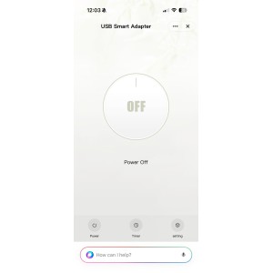 หน้าหลักของแอป USB Smart Adapter