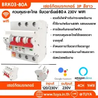 BRK03-80A เซอร์กิตเบรคเกอร์ไฟฟ้า WIFI 2.4GHZ 3สวิตซ์ สั่งงานผ่านแอปพลิเคชั่น 80A 230V