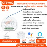 CTSW02 สวิต์ซ์เปิดปิดผ้าม่านแบบกล่องสีขาว 3A 100-240V Wifi LN สั่งผ่านรีโมท 433Mhz