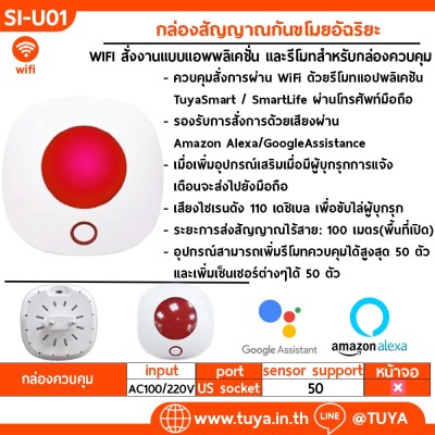 SI-U01 กล่องสัญญาณกันขโมยอัฉริยะ WIFI สั่งงานแบบแอพพลิเคชั่น และรีโมทสำหรับกล่องควบคุม