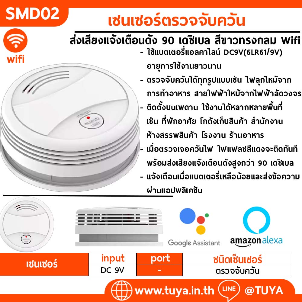 SMD02 เซ็นเซอร์ตรวจจับควัน ไร้สาย WIFI