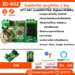 ZD-R02 รีเลย์สวิตซ์2ช่อง DC7-32V Load250V/10A Zigbee+433Mhz