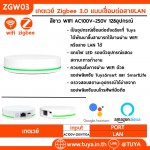 ZGW03 เกตเวย์ Zigbee 3.0 แบบเชื่อมต่อสายLAN สีขาว WIFI AC100V~250V 128อุปกรณ์