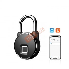 BFP02 แม่กุญแจสมาร์ท ปลดล็อคด้วยลายนิ้วมือ Bluetooth สีดำ 91x54x25 มิลลิเมตร