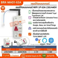 BRK-MA01-63A เซอร์กิตเบรกเกอร์ 1P สีขาว ควบคุมระยะไกล จับเวลารีเลย์ 63A 230/440V