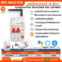 BRK-MA02-63A เซอร์กิตเบรกเกอร์ 2P สีขาว ควบคุมระยะไกล จับเวลารีเลย์ 63A 230/440V