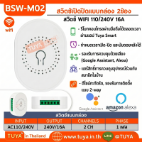 BSW-M02 สวิตซ์เปิดปิดแบบกล่อง 2ช่อง WIFI 100-240V 16A