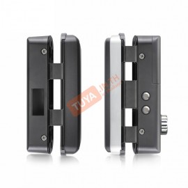 DL-G05 กลอนล็อคประตูไฟฟ้าไร้สายสำหรับประตูกระจก ลายนิ้วมือ+รหัส+การ์ด+กุญแจ Bluetooth AA*4