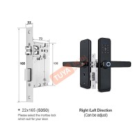 DL-M03 ลูกบิดเปิดปิดประตูไฟฟ้าแบบก้านจับทรงสี่เหลี่ยม สีดำ app+password+keycard+finger สีดำ WIFI AAA*4