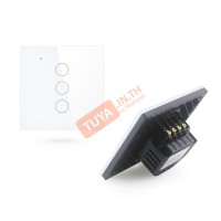SWEU-E3 สวิตช์เปิด/ปิดไฟแบบทัชสีขาว LN/LL แบบ3ปุ่มทัช (EU) จตุรัส WIFI สั่งเปิด/ปิดผ่านแอพพลิเคชั่นมือถือ 220V 10A