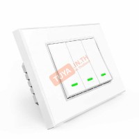 SWUS-M03 สวิตซ์เปิดปิดไฟ 3ปุ่มกด ควบคุมสั่งการด้วยแอปพลิเคชัน ขนาดUS สีขาว AC 110V-220V 15A LL/LN WIFI