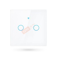 ZSWEU-E2 สวิตช์เปิด/ปิดไฟแบบทัชสีขาว L/N 220V แบบ2ปุ่มกด (EU) จตุรัส