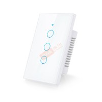 ZSWUS-B03 สวิตซ์ไฟฟ้าแบบปุ่มทัช 3ปุ่ม ขนาดUS สีขาว LL LN Zigbee (US) แนวยาว